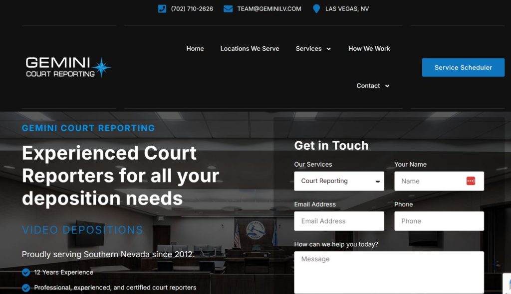 Gemini Court Reporting Website