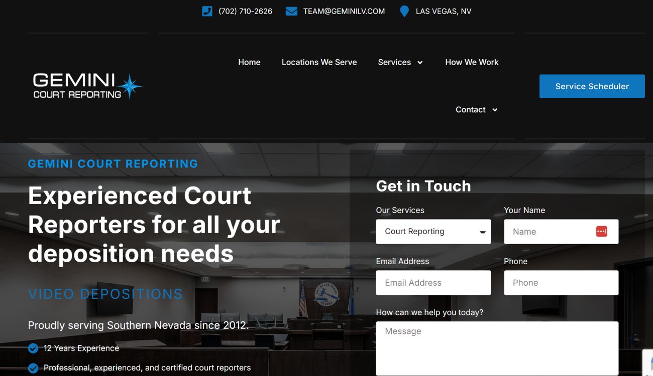 Gemini Court Reporting Website